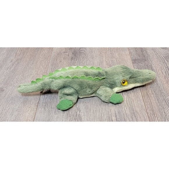 Aurora Green Alligator Yellow Eyes Plush Stuffed Animal Toy 10" - Picture 4 of 9